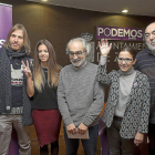 Pablo Fernández, ayer, en Zamora con candidatos de Podemos.-ICAL