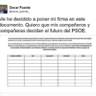 Tuit de Óscar Puente en el que anuncia su firma en la campaña.-EL MUNDO