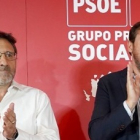Francisco Ferreira, portavoz del Grupo Socialista en la Diputación, y Óscar Puente, secretario general del PSOE de Valladolid, ICAL