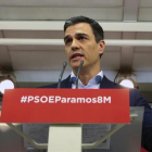 Pedro Sánchez, en la sede del PSOE-JOSE MANUEL PRATS