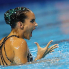 Ona Carbonell durante su actuación en la preliminar de solo libre, que la dejó en segunda posición-YONHAP (EFE)