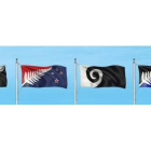 Los cuatro diseños definitivos propuestos por Nueva Zelanda para cambiar su bandera.-Foto: BBC NEWS