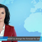 Katy Perry hace de chica del tiempo para Unicef.-