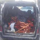 Furgoneta interceptada con los 569 kilos de cobre en Argales.-Guardia Civil