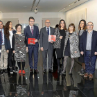 Martínez Majo y Carnero posan en el centro de la imagen junto a Alonso Ares, Salguero, Remedios, Velázquez, Medarde, Fernández y el comisario García Martínez, ayer, en Valladolid.-J.M.LOSTAU