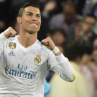 Cristiano Ronaldo celebrando un gol ante el Tottenham en la Champions League.-EL PERIÓDICO