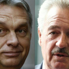 Combo de imágenes de Orbán (izquierda) y Asselbon.-AFP / THIERRY CHARLIER / JOHN THYS