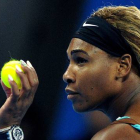Serena Williams en un momento del partido contra Lucie Sarafova, en el torneo de Pekín.-