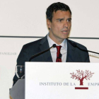 El secretario general del PSOE, Pedro Sánchez, durante la conferencia que pronunció tras la inauguración del XVII Congreso Nacional de la Empresa Familiar.-Foto: EFE
