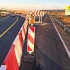 El desvío saca el tráfico de la N-627 en las cercanías del Báscones de Valdivia, donde la circulación es constante entre Aguilar y Burgos, especialmente de camiones.-ISRAEL MURILLO