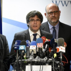 Comparecencia de Carles Puigdemont para valorar el resultado electoral desde Bruselas.-JOHN THYS (AFP)
