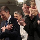 Entrega del Premio Nobel de la Paz al presidente de Colombia, Juan Manuel Santos, en la edición del año 2016.-AP / HAAKON MOSVOLD LARSEN