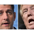 Combinación de fotos de Trump (derecha) y Paul Ryan, presidente de la Cámara de Representantes.-AFP