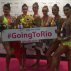 Las gimnastas españolas que ha ganado el bronce por equipos en los Mundiales de Stuttgart de gimnasia rítmica.-Foto: RFEG