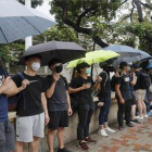 Protestas estudiantiles en Hong Kong.-AP