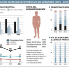 Servicio de orientación de drogodependencias en juzgados (2010-2014)-SOAD / Elaboración propia EL MUNDO DE CASTILLA Y LEÓN