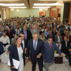 La consejera de Agricultura y Agricultura, Milagros Marcos (C), acompañada del director de la revista Tierras, Fernando de Paz, del gerente de Agropal, César Reales, del presidente de Agropal, Lucas Ferreras ,en la inauguración del Congreso de Agropal ‘Fu-ICAL