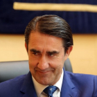 El consejero de Fomento y Medio Ambiente, Juan Carlos Suárez-Quiñones, comparece en las Cortes para explicar el operativo anti incendios.-Miriam Chacón / ICAL