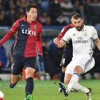 Benzema marca el primer gol del Madrid en el primer tiempo.-AFP