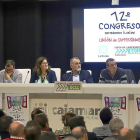 Mesa del XII Congreso de UCCL Valladolid, celebrado ayer en el salón de actos de CajaMar.-ICAL