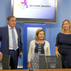 Antonio María Sáez Aguado, Milagros Carvajal y Alicia García ayer durante la rueda de prensa.-ICAL