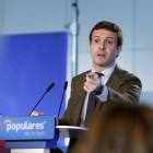El presidente del PP, Pablo Casado.-EFE / JAVIER BELVER