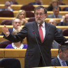 Mariano Rajoy, en el Senado, en una sesión de control al Gobierno del pasado mes de marzo.-DAVID CASTRO