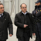 Los exconsellers Josep Rull (izquierda) y Jordi Turull, el pasado marzo, cuando acudieron a declarar en el Tribunal Supremo.-/ JOSÉ LUIS ROCA