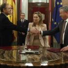 Firma de un convenio entre RTVE y las Cortes la semana pasada-EFE