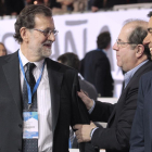 Mariano Rajoy, Juan Vicente Herrera y Fernando Martínez-Maíllo, en un momento del congreso del PP-ICAL