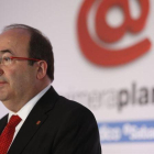Miquel Iceta durante su intervención en los desayunos de Primera Plan@.-ALBERT BERTRAN