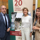 El presidente de la Diputación de Palencia, José María Hernández; la ministra de Agricultura, Isabel García Tejerina y la vicepresidenta de la diputación de Palencia, Ana Asenjo, en el acto de presentación del 'Estudio sobre el impacto económico y social -Ical