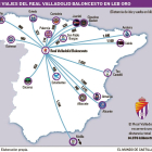 Mapa de la LEB-Oro con el UEMC Real Valladolid baloncesto como protagonista. / EL MUNDO