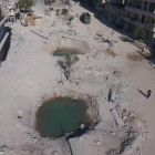 Cráteres dejados por las bombas rusas en Alepo.-REUTERS TV / REUTERS