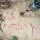 Los perros fallecidos y la pintada amenazante.-EL MUNDO