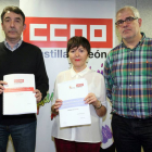 La secretaria de Mujer y Políticas de Igualdad de CCOO Castilla y León, Rosa Martínez, y el secretario general del sindicato en la Comunidad, Ángel Hernández-Ical
