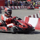 El piloto finalndés de Fórmula 1 de Ferrari Kimmi Raikkkonen en un evento de karting en Helsinki este martes-REUTERS / MARKKU ULANDER
