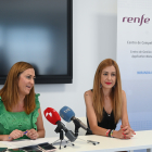 La delegada del Gobierno en Castilla y León, Virginia Barcones, acompañada por la alcaldesa de Miranda de Ebro, Aitana Hernando. Ical