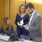 Hernando, Barcones y Tudanca en el plenario de la ejecutiva del PSCYL.-ICAL