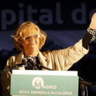 Manuela Carmena, durante la noche electoral de las elecciones municipales de 2015.-EFE