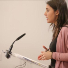 Irene Montero, en una rueda de prensa en el Congreso.-JOSE LUIS ROCA