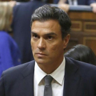 El secretario general del PSOE, Pedro Sánchez, en el Congreso de los Diputados.-EFE / JUAN CARLOS HIDALGO