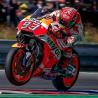 Marc Márquez (Honda), durante su vuelta salvaje de hoy en Brno-ALEJANDRO CERESUELA