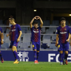 Jose celebra un gol con el Barcelona B.-LALIGA