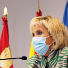 La consejera de Sanidad, Verónica Casado, durante la rueda de prensa posterior al Consejo de Gobierno de hoy. - ICAL