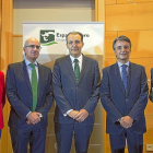 Felisa Becerra, Javier Iglesias, Alberto Gurrionero, Jorge Morro, y Francisco García, en la presentación del informe de EspañaDuero.-ICAL