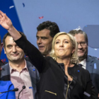 Marine Le Pen, en un mitin en Lyón.-EFE / ARNOLD JEROCKI