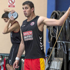 Sergio de la Fuente, durante el entrenamiento de ayer en Pisuerga-Miguel Ángel Santos