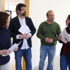 José Sarrión (IU); Mercedes Martín (PSOE); Laura Domínguez (Podemos), y David Castaño (Ciudadanos),presentan la lista de peticiones de comparecencias en la Comisión de Investigación del Hospital Universitario de Burgos (HUBU)-ICAL