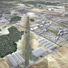 Infografía y recreación del proyecto ‘Ciudad del Bienestar y la Salud’ realizado por el estudio de arquitectura de Óscar Miguel Ares para el sector 17 de Aldeamayor.-